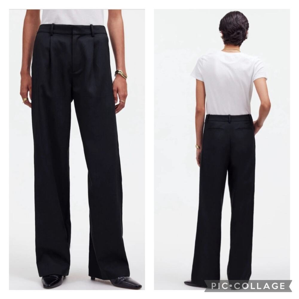 Madewell Black Slouchy Straight Pants NEW Size 6